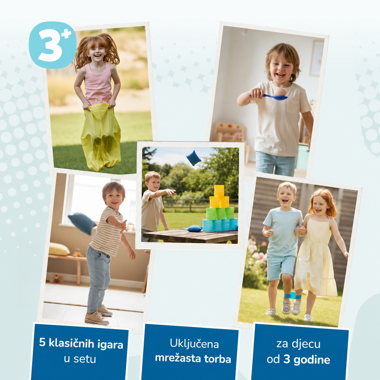 XL set za dječju zabavu s 5 igara