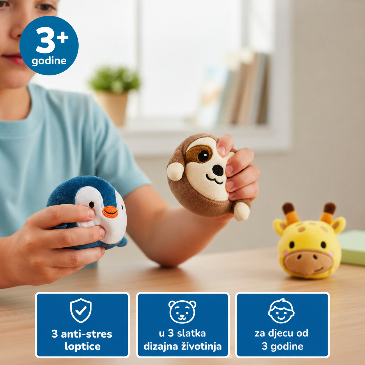Set od 3 anti-stres loptice: Snoozi, Frosti i Gigi